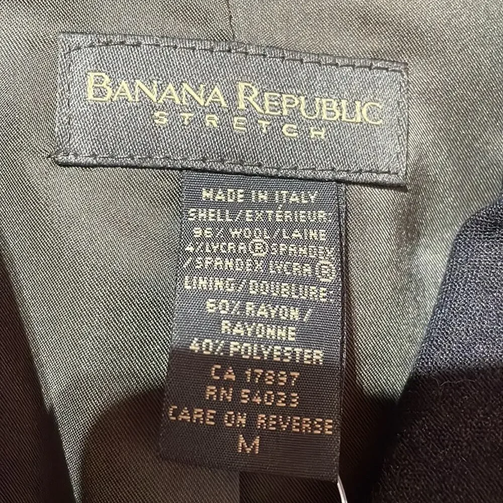 Banana Republic M charcoal wool lined front zip short jacket nwt vintage - Picture 2 of 11